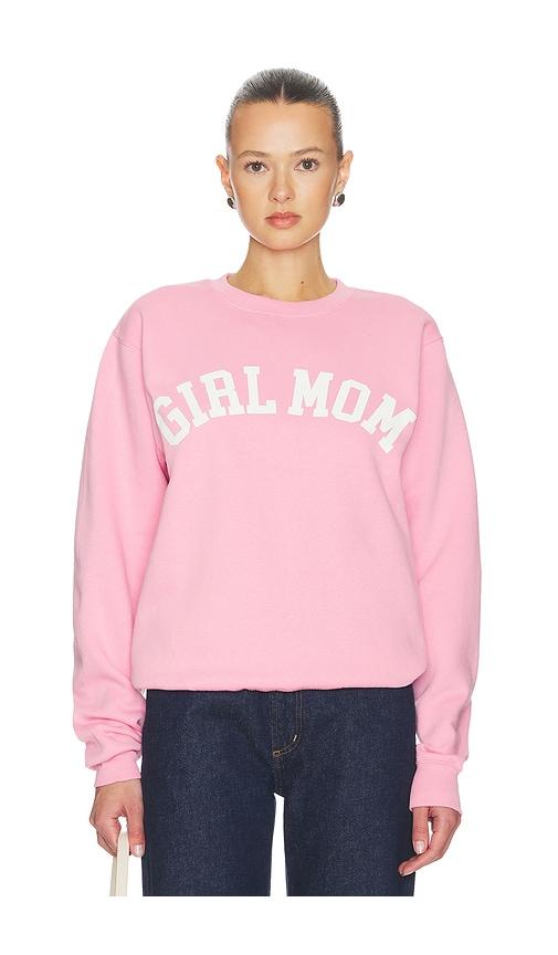 departure girl mom sweatshirt in pink.
