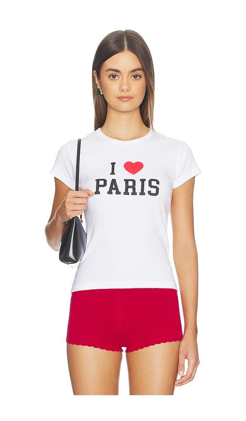 departure i heart paris baby tee in white.