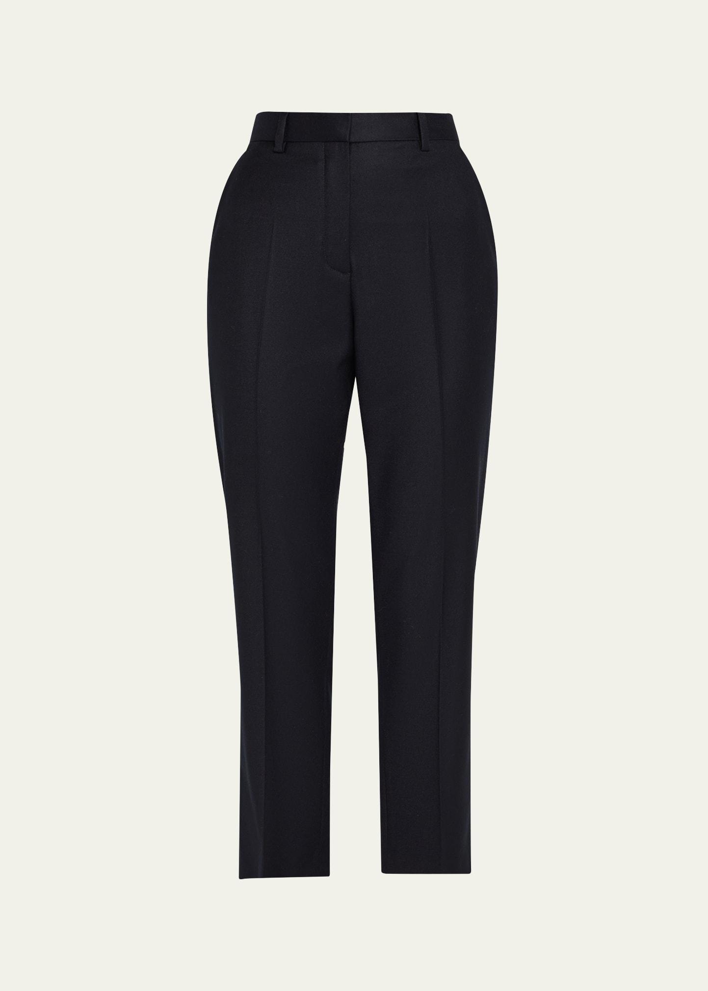 dermot wool-cashmere flannel straight-leg ankle pants