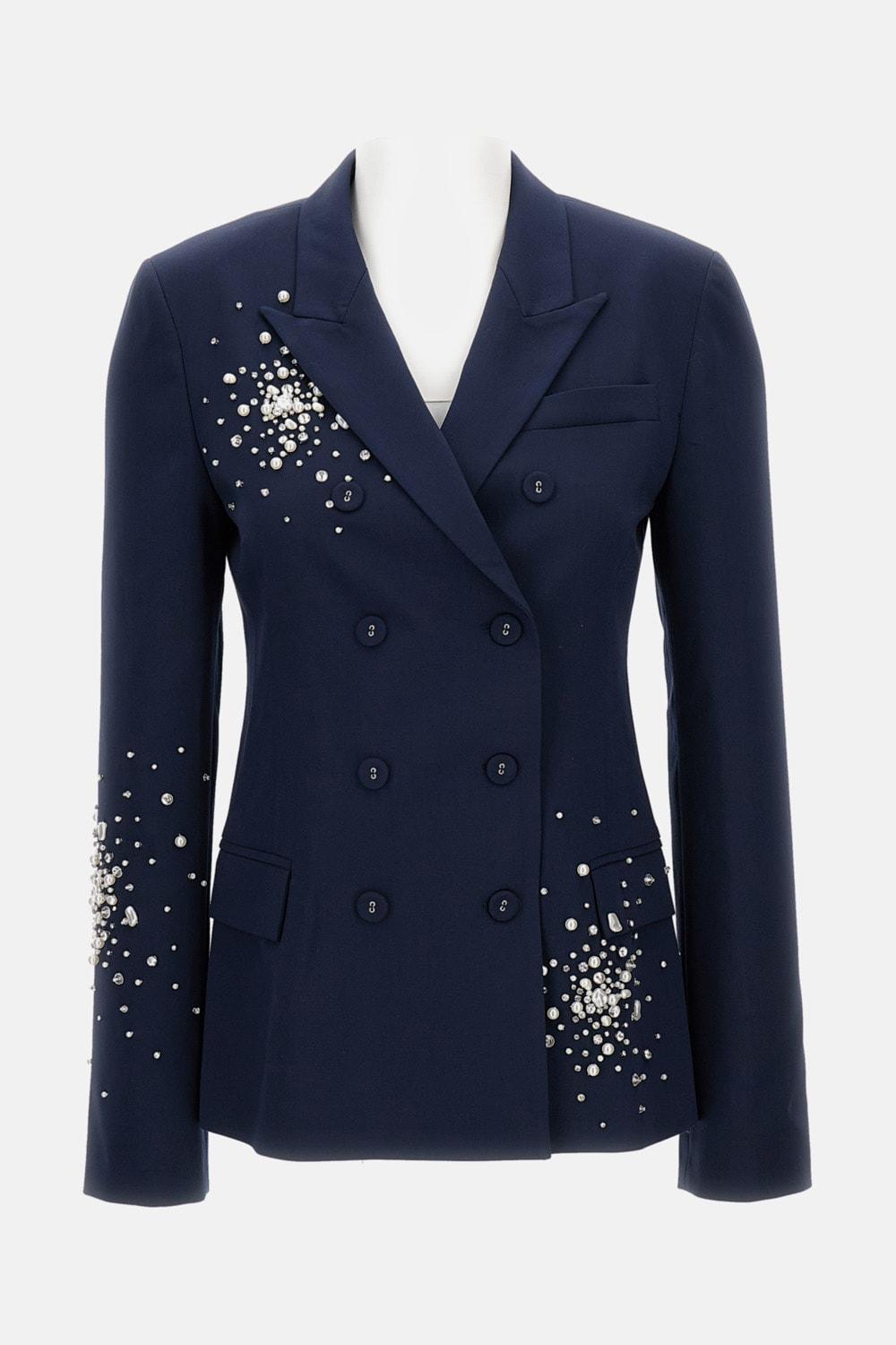 des phemmes double-breasted blazer with embroidery