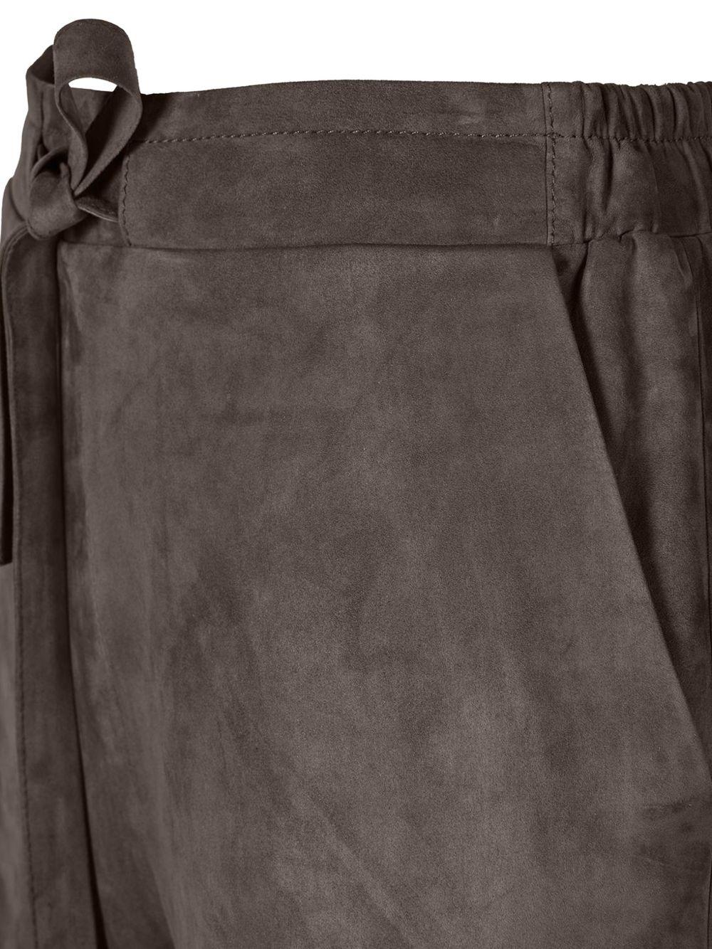 desa 1972 trousers dark taupe suede leather - women