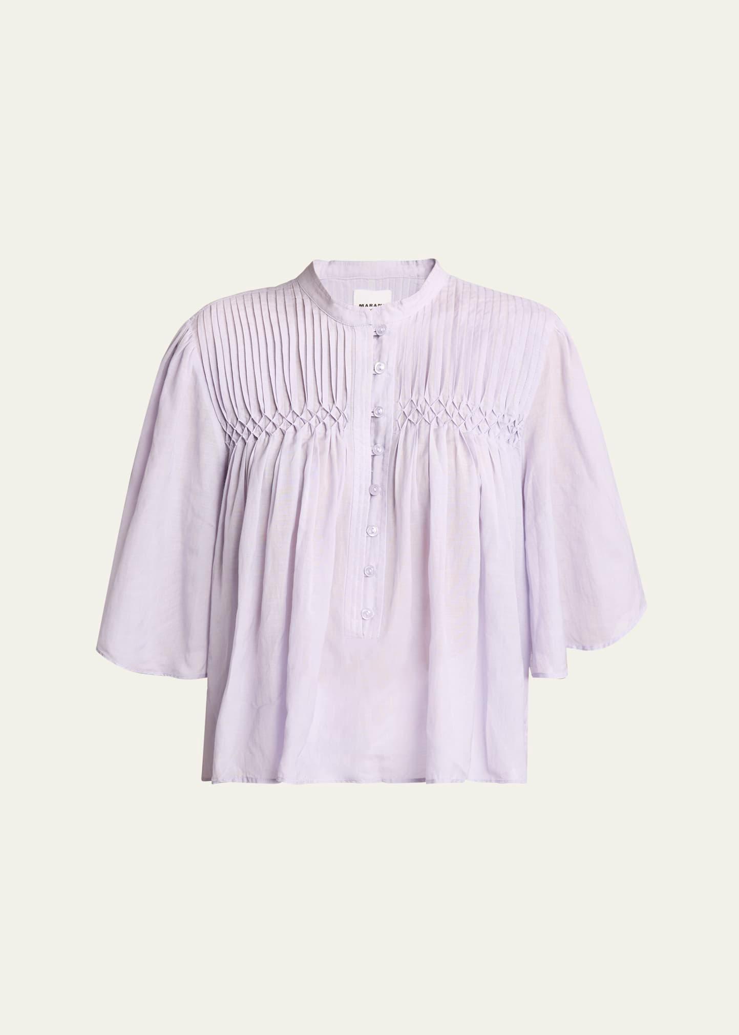 destiny short-sleeve smocked blouse