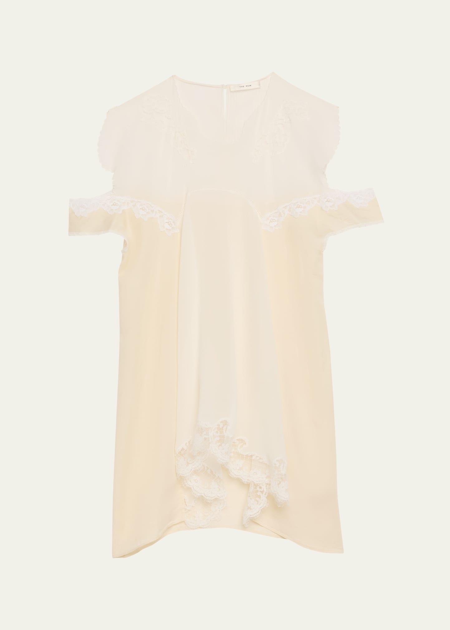desy lace cold-shoulder top