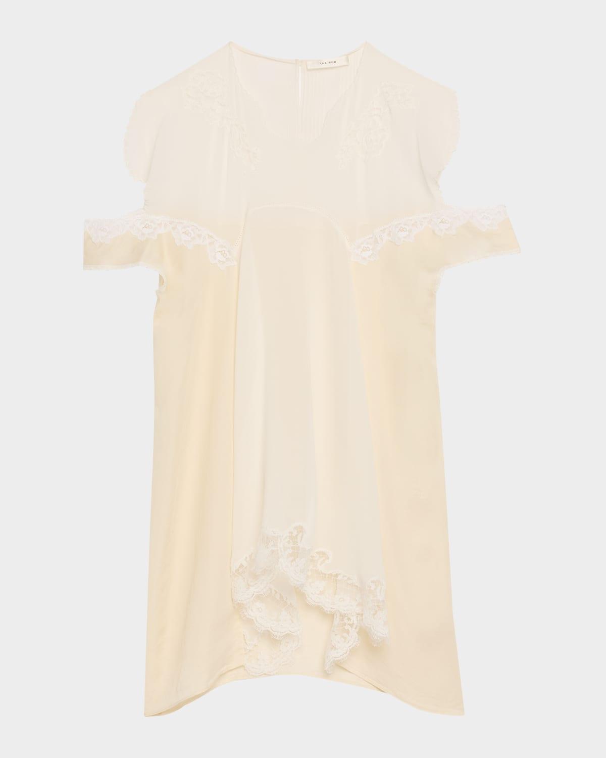 desy lace cold-shoulder top