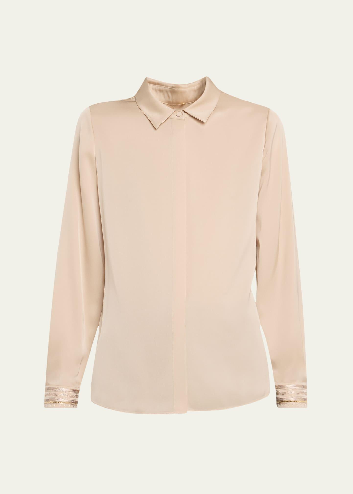 devin shimmer embroidered blouse