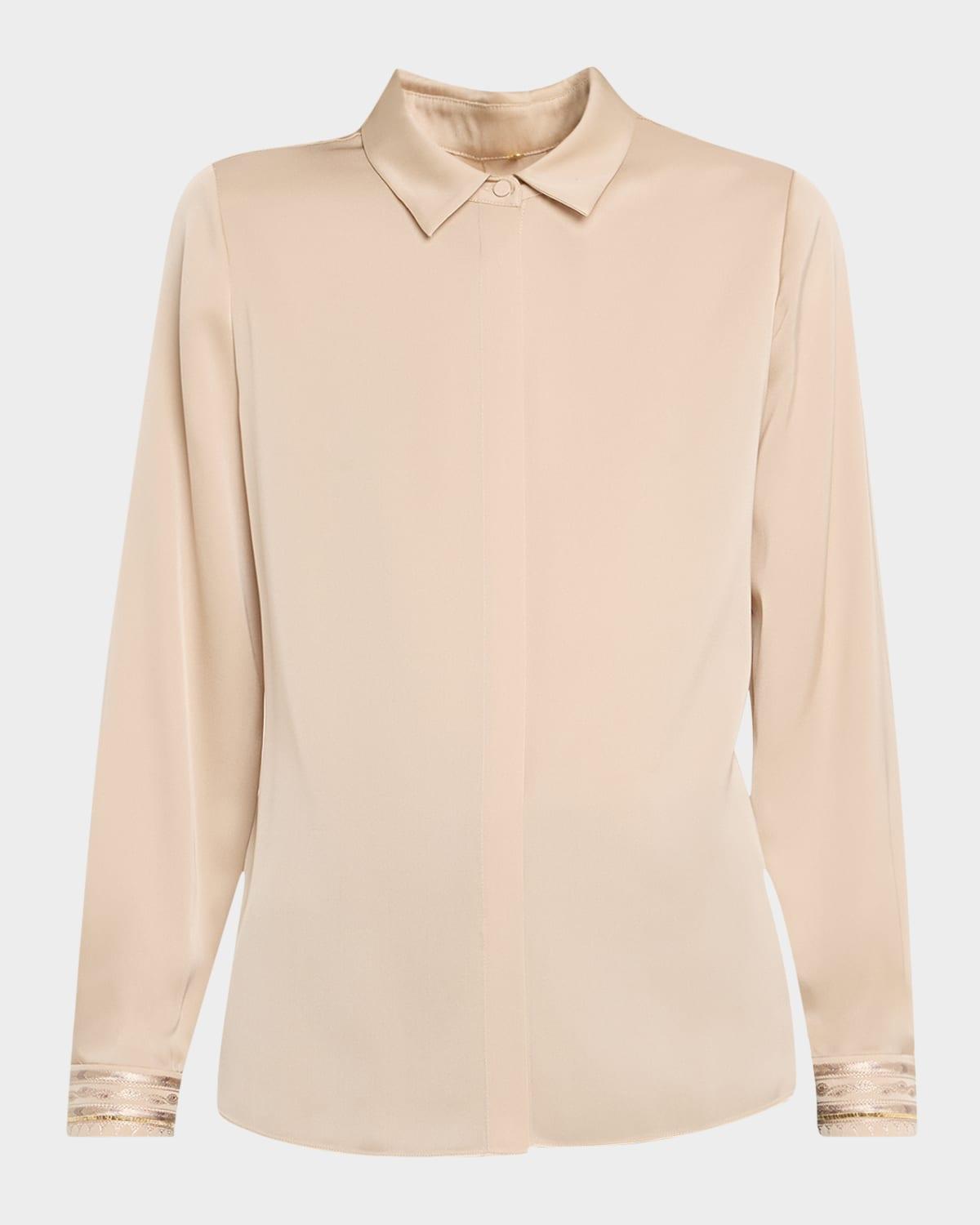 devin shimmer embroidered blouse