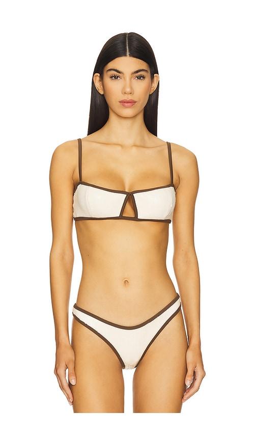 devon windsor anya bikini top in cream.