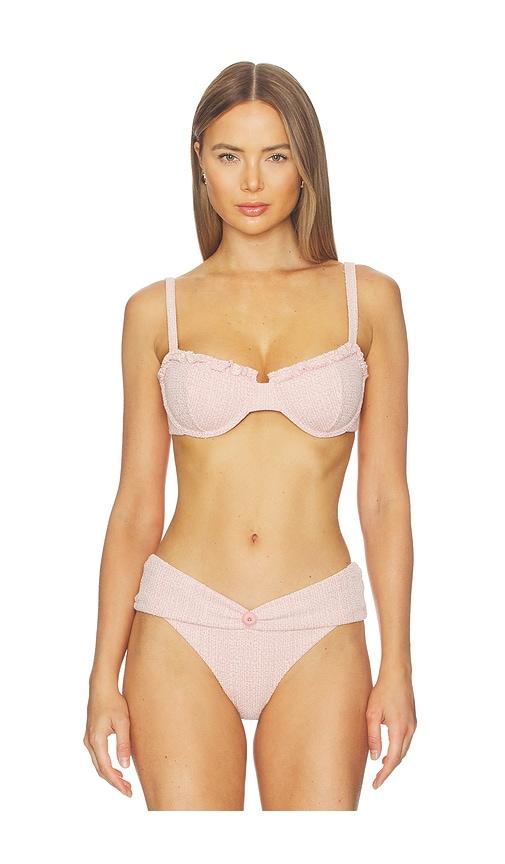 devon windsor ava bikini top in rose.