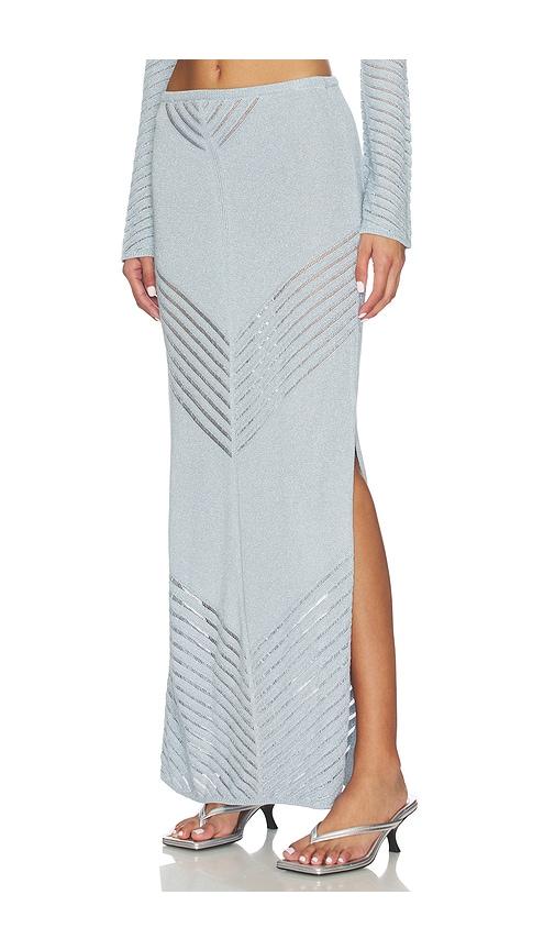 devon windsor bria maxi skirt in baby blue.