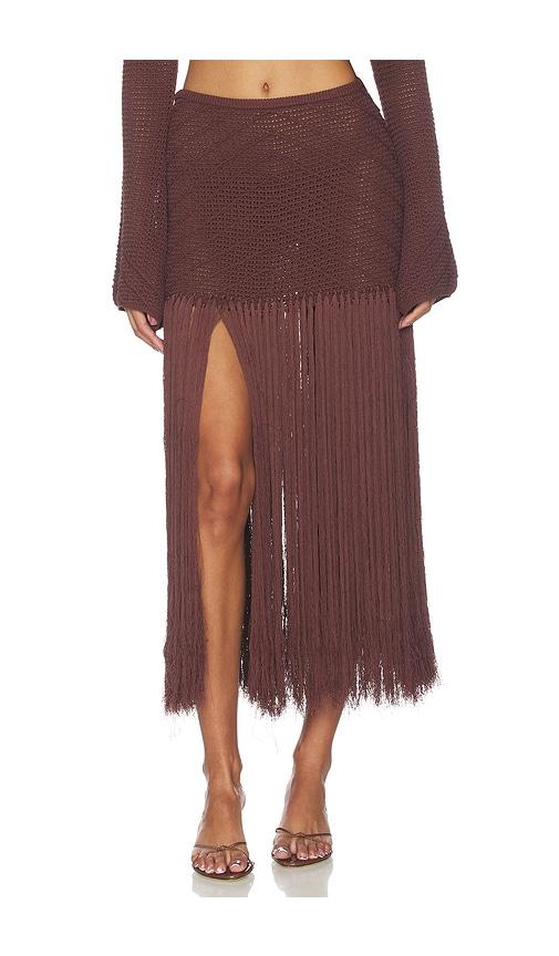 devon windsor edna maxi skirt in brown.