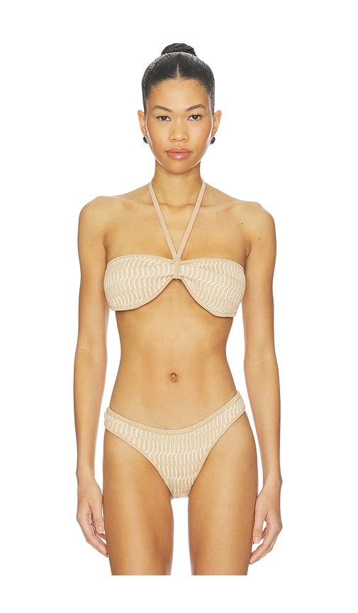 devon windsor finn bikini top in nude.