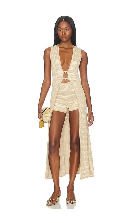 devon windsor garcelle robe in metallic gold.