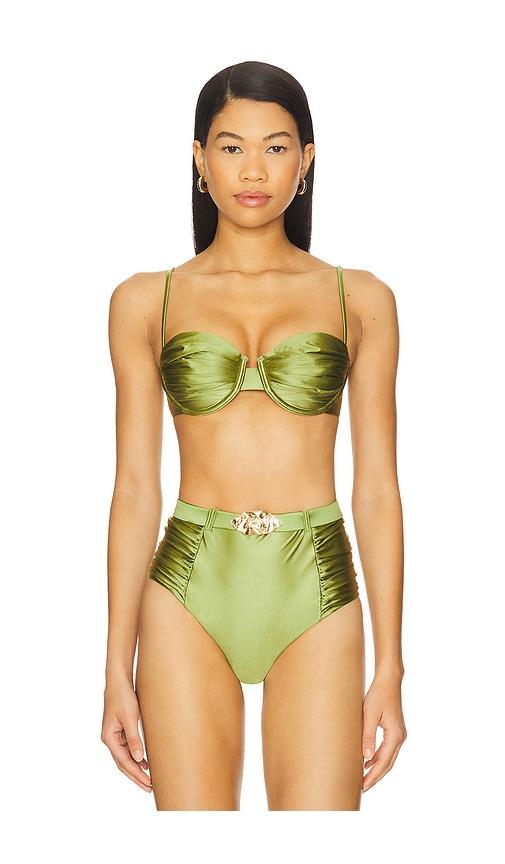 devon windsor karter bikini top in green.