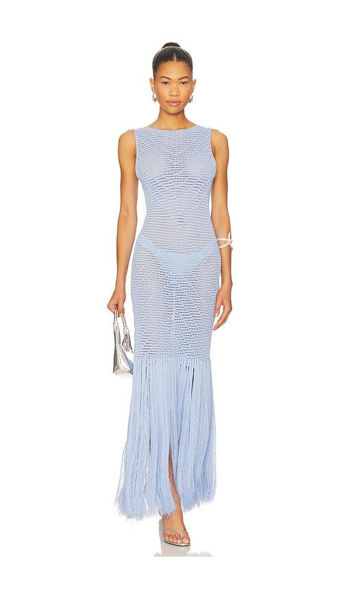 devon windsor leiza maxi dress in baby blue.