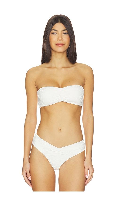 devon windsor navi bikini top in white.