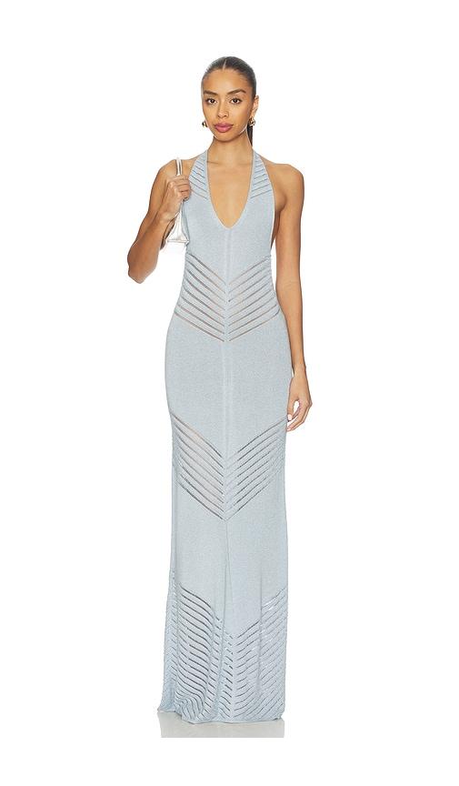 devon windsor roma maxi dress in baby blue.