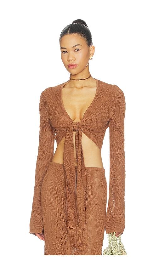 devon windsor vale top in brown.