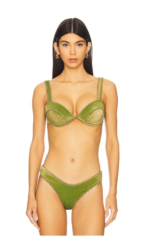 devon windsor winslow bikini top in olive.