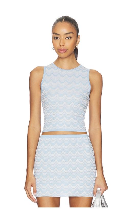 devon windsor x revolve lata top in baby blue.