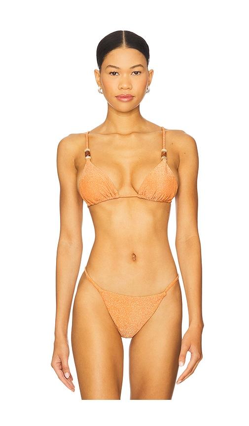 devon windsor zuri bikini top in burnt orange.