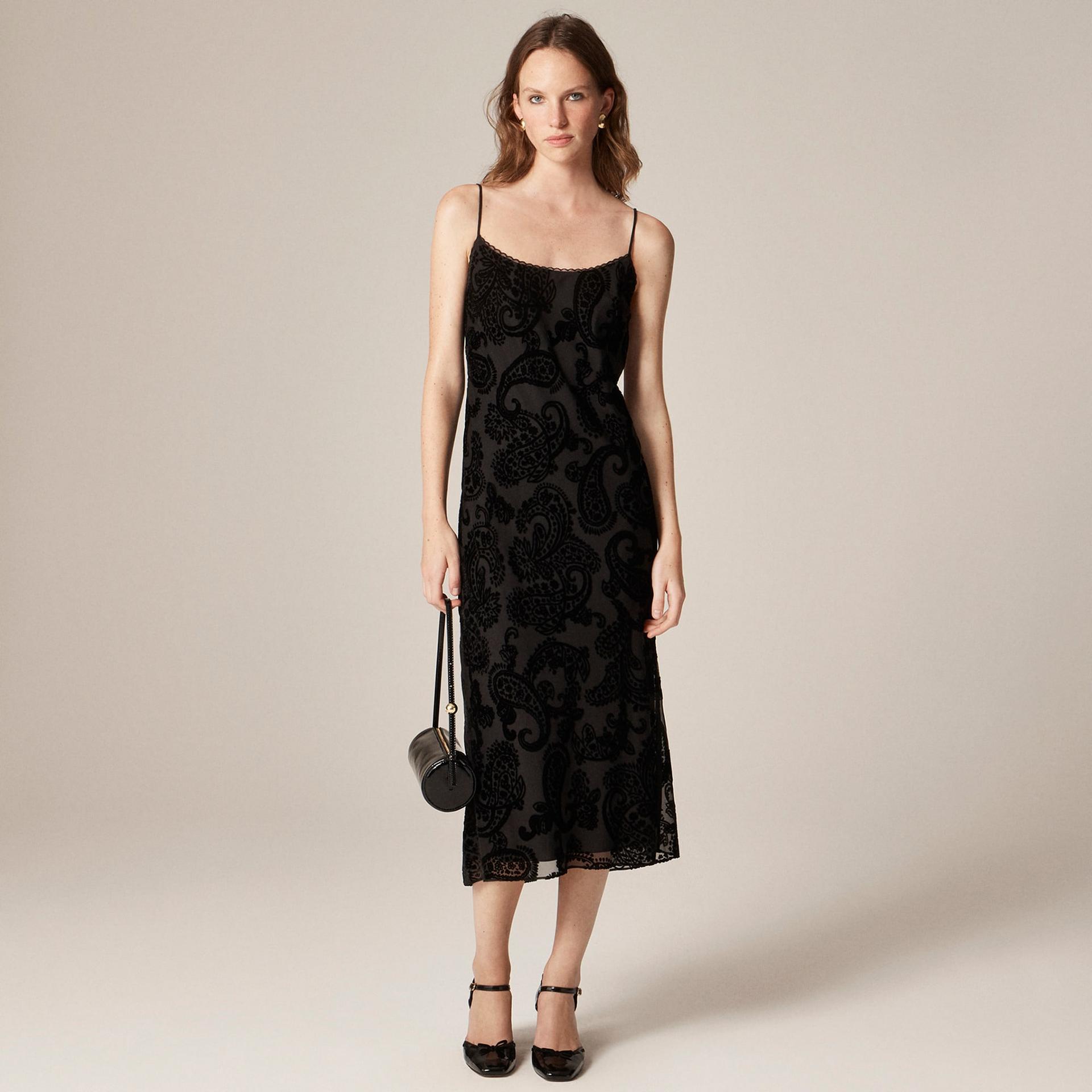 devor&eacute; velvet slip dress