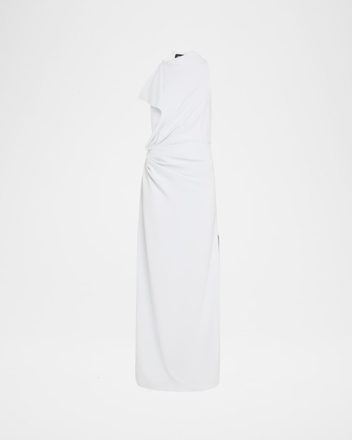 devyn draped matte double crepe dress