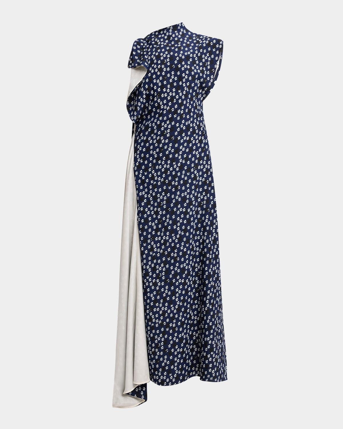 devyn printed drape maxi dress