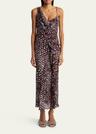deyon abstract print draped dress