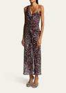 deyon abstract print draped dress