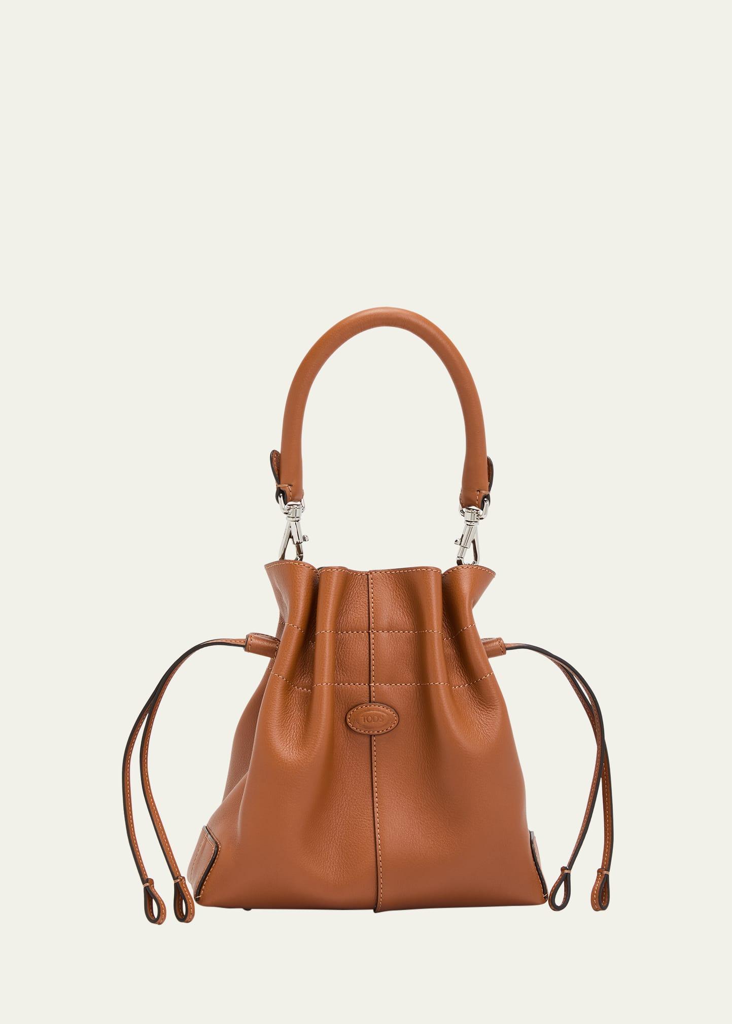 di mini leather bucket bag