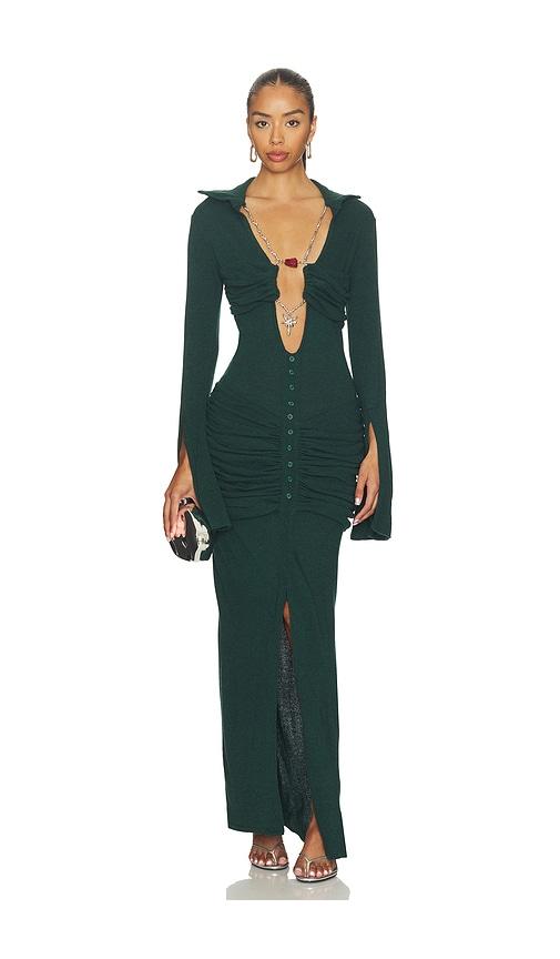 di petsa la davina knit long dress in green.