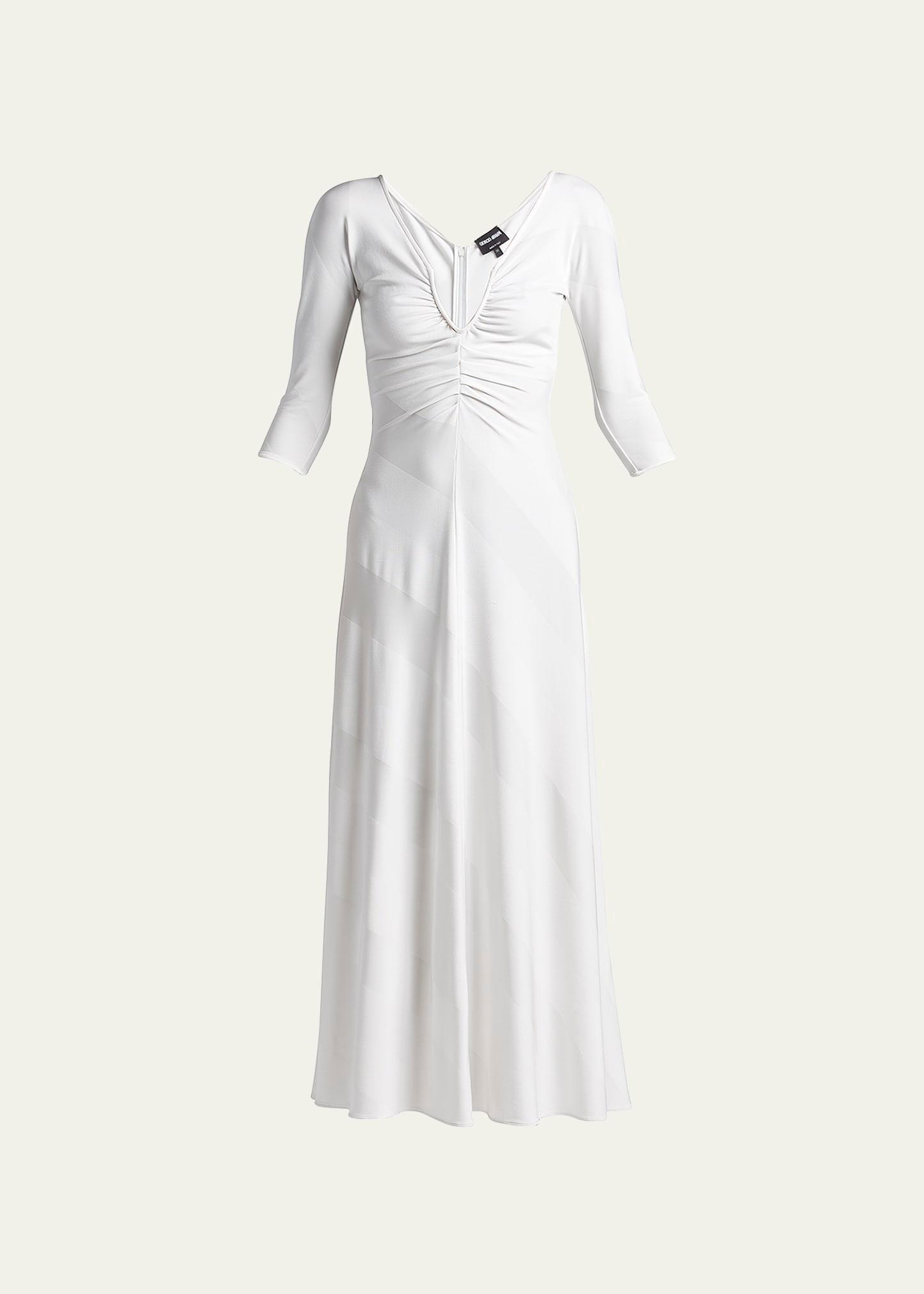 diagonal striped jacquard jersey maxi dress