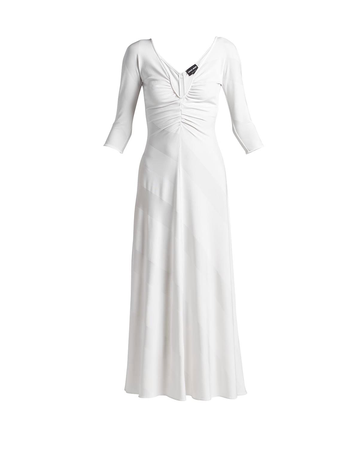 diagonal striped jacquard jersey maxi dress