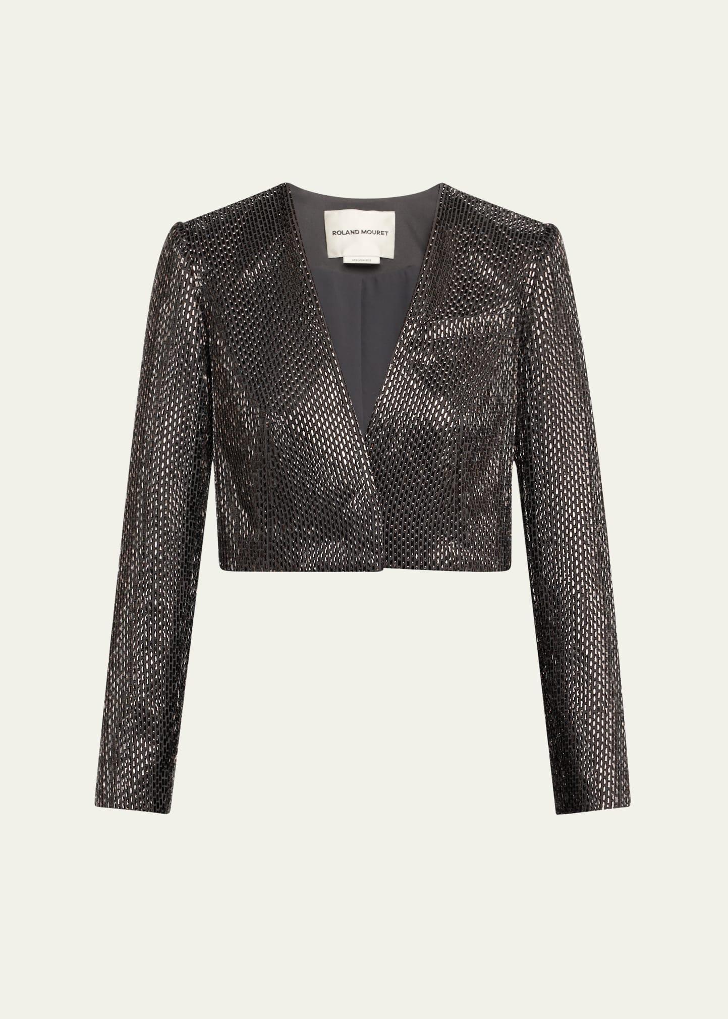 diamante crepe bolero jacket