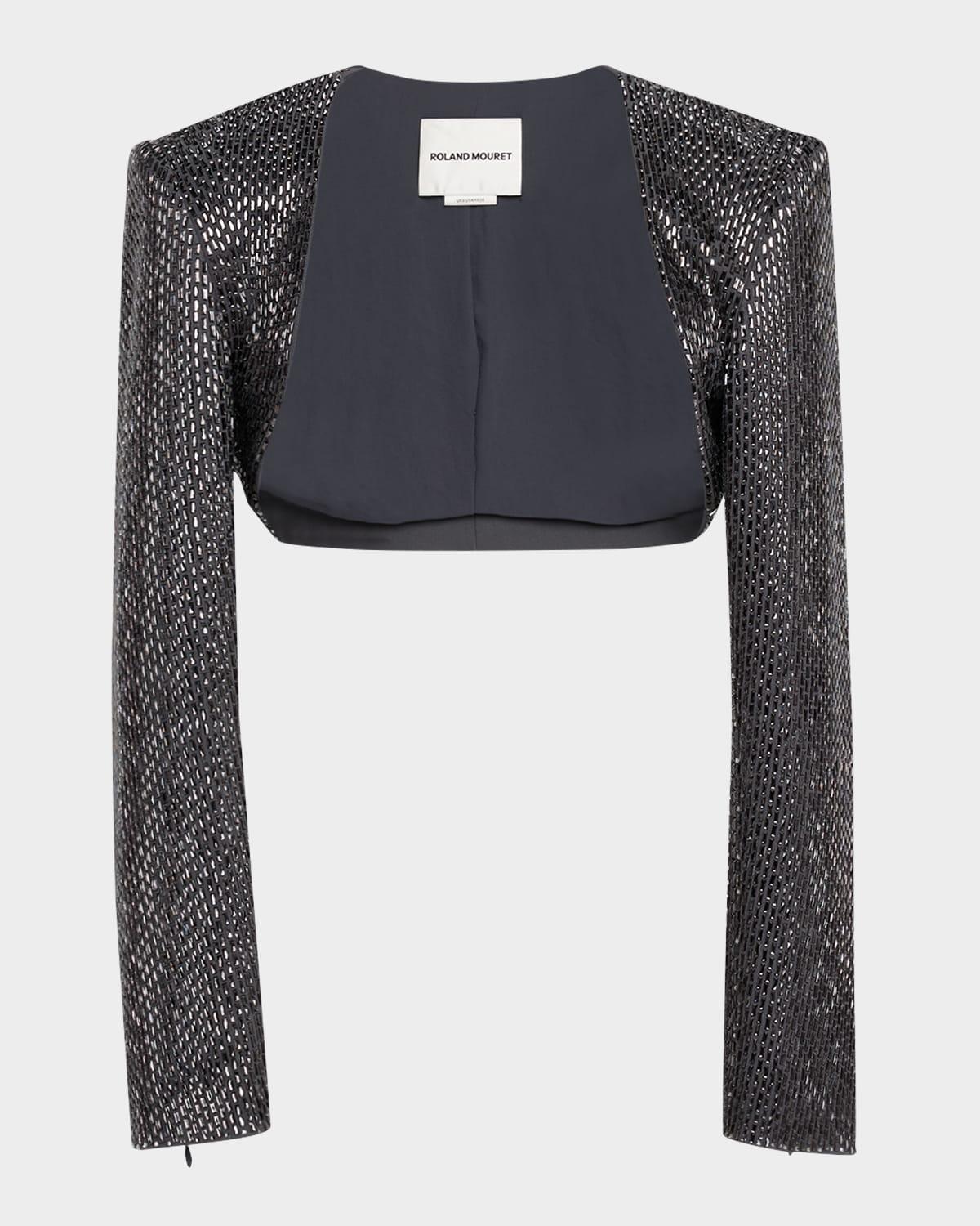 diamante crepe bolero jacket