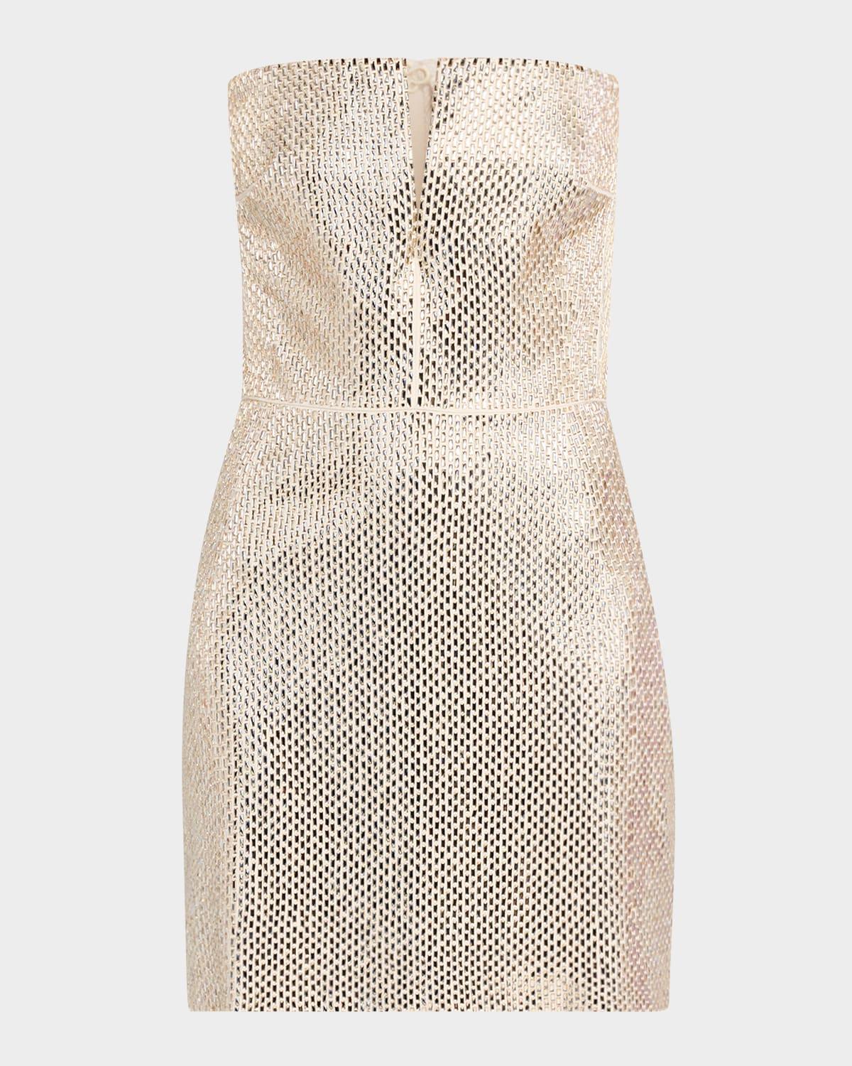 diamante embellished strapless mini dress