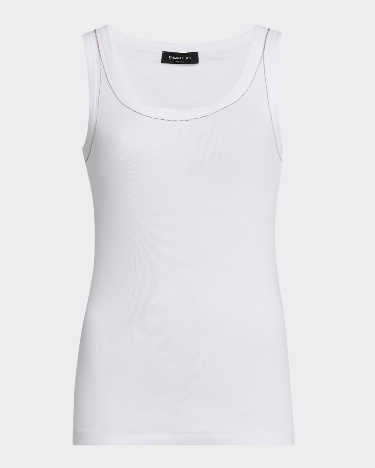 diamante-trim ribbed jersey tank
