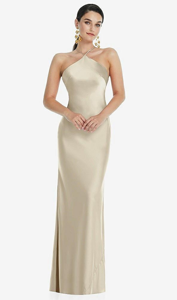 diamond halter bias maxi slip dress with convertible straps
