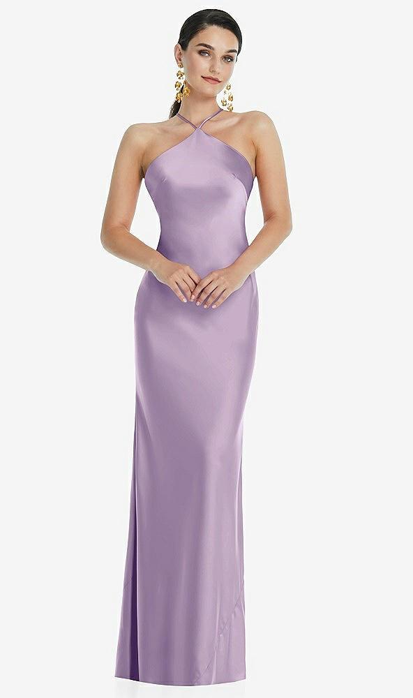 diamond halter bias maxi slip dress with convertible straps