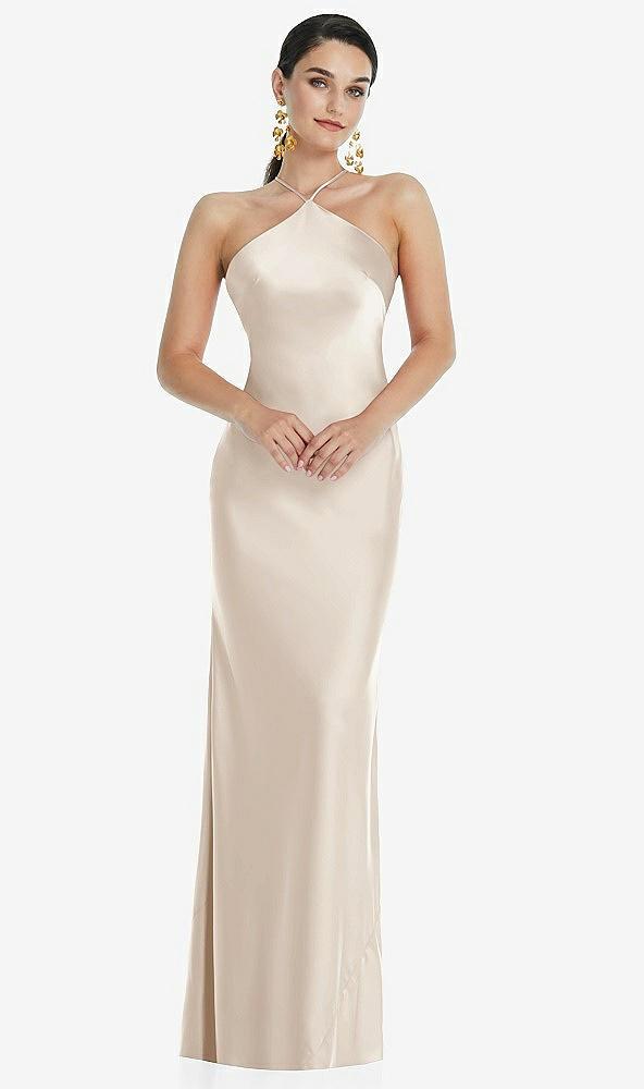 diamond halter bias maxi slip dress with convertible straps