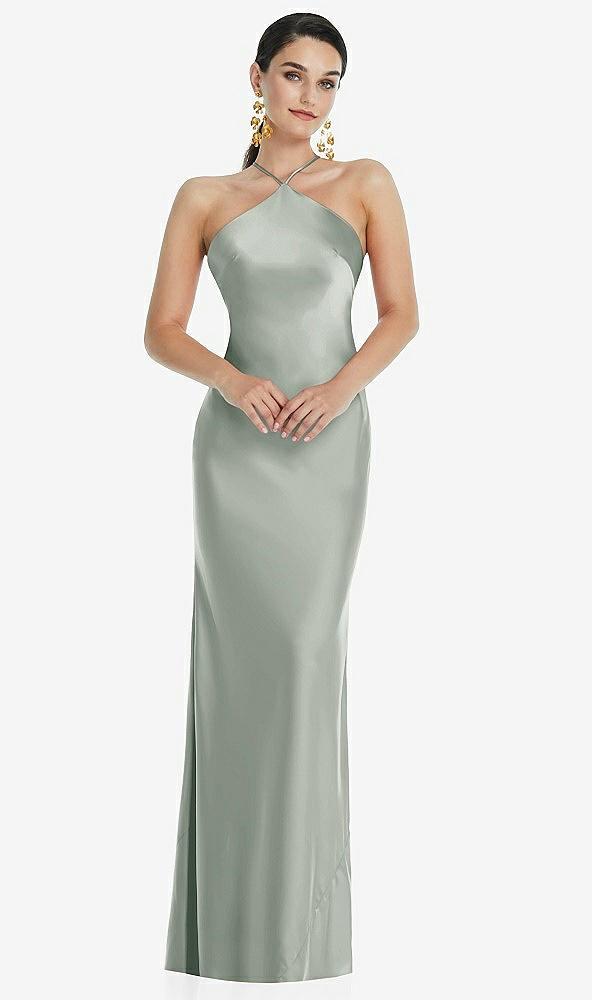 diamond halter bias maxi slip dress with convertible straps