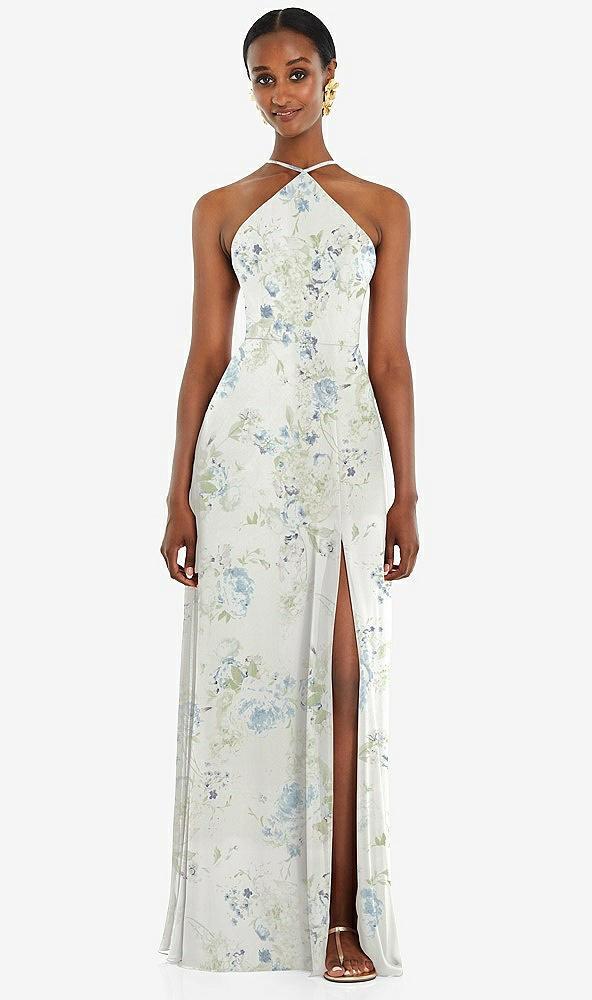 diamond halter maxi dress with adjustable straps