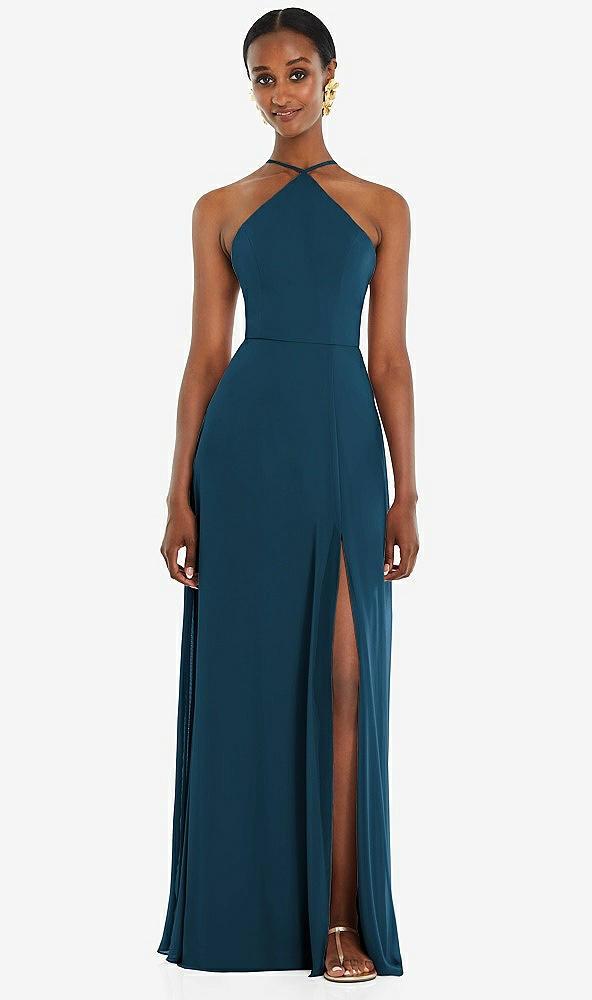 diamond halter maxi dress with adjustable straps