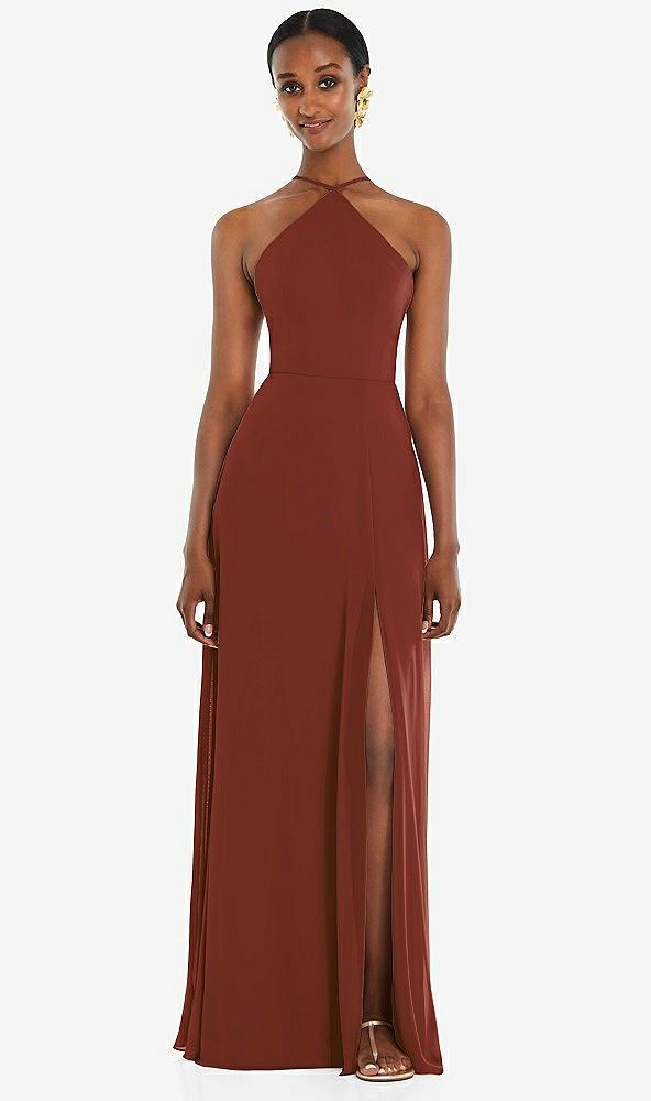 diamond halter maxi dress with adjustable straps
