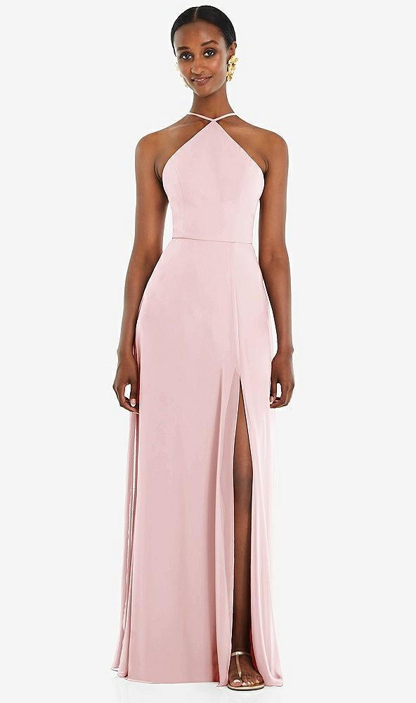 diamond halter maxi dress with adjustable straps