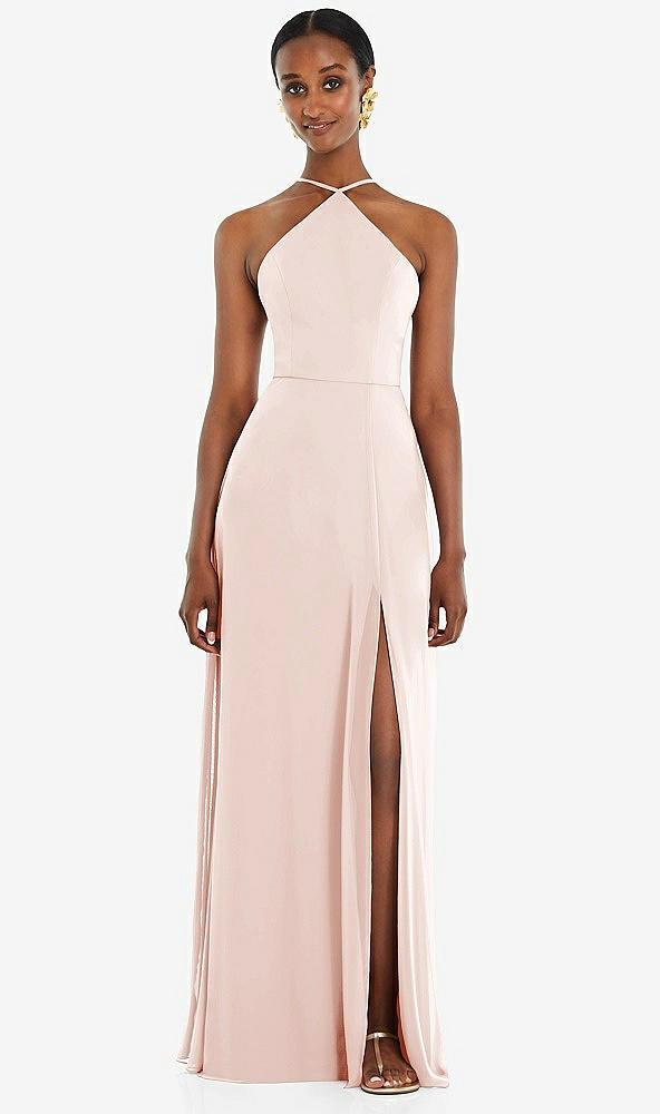 diamond halter maxi dress with adjustable straps