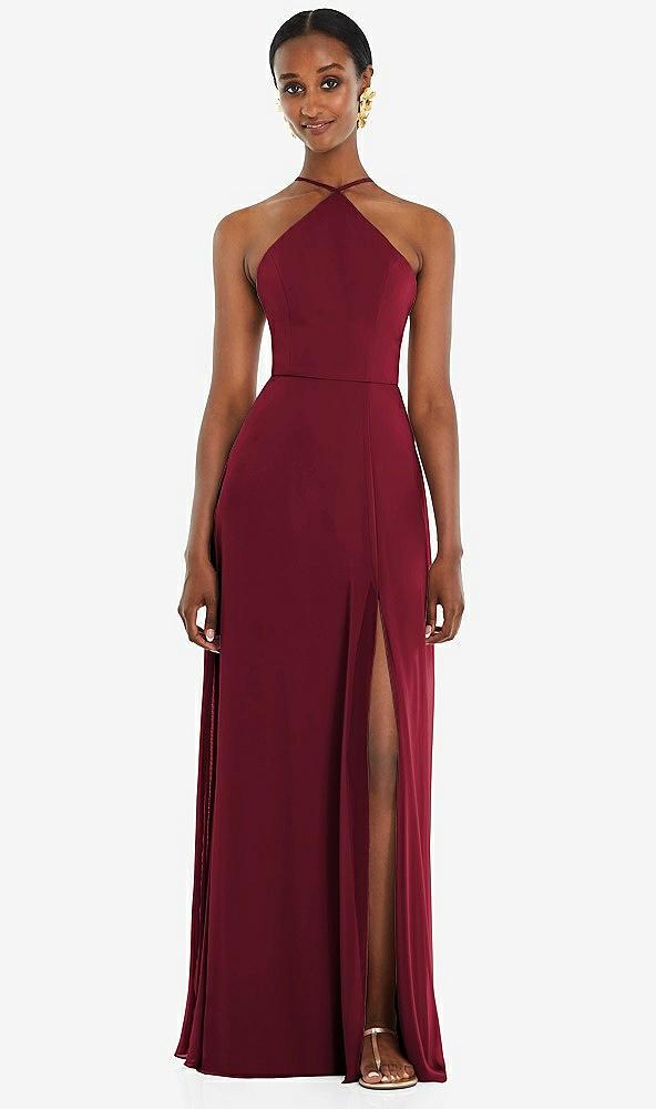 diamond halter maxi dress with adjustable straps