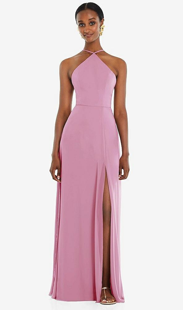 diamond halter maxi dress with adjustable straps
