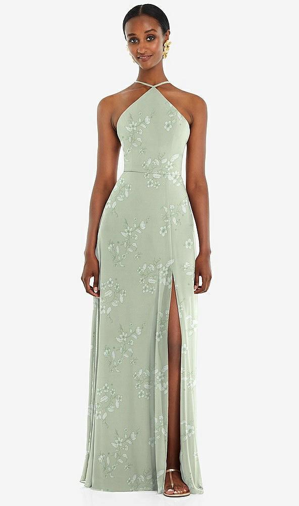 diamond halter maxi dress with adjustable straps