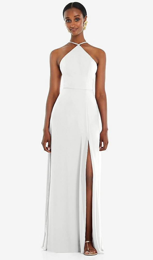 diamond halter maxi dress with adjustable straps